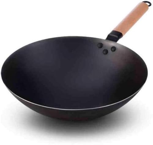 Wok artesanal con mango de acero inoxidable 36 cm miniatura 1