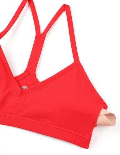 Image of CRZ YOGA Butterluxe Ruched Sports Bras | Light Support, Removable Pads, Yoga, Extremely Soft, Y Back, V Neck, Spaghetti Straps, for Women