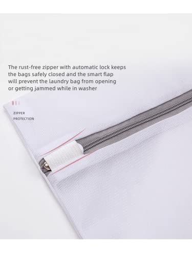 4 Pcs Mesh Laundry Bags Delicates For Washing Machine With Polyester Fine Mesh Fabric Wash Bag,Reusable And Durable Mesh Wash Bags For Lingerie,Blouse, Hosiery, Baby Clothes (1 Large, 1 Medium, 1 Small, 1 Bra Bag 6 X 6 Inches) #TOP2