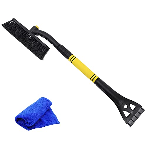 Psylc Snow Brush and Ice Scraper for Car Windshield 2 in 1 Extendable Car Snow Scraper and Brush  Car Auto SUV Truck Windshield