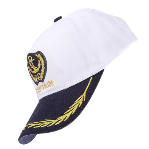 DOITOOL Gorra de Béisbol Unisex de Algodón Vintage Estilo Capitán Marinero, Color Azul Marino, Talla Única Protección UV Adecuado para Actividades al Aire Libre y Uso Diario
