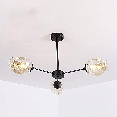 Lustre de verre moderne salon restaurant suspension créative moléculaire boule A