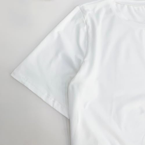 Crew Neck Shirts for Women Summer Fall Short Sleeve Oversized Plain Top T Shirt Blouse Women 2025 Fashion4