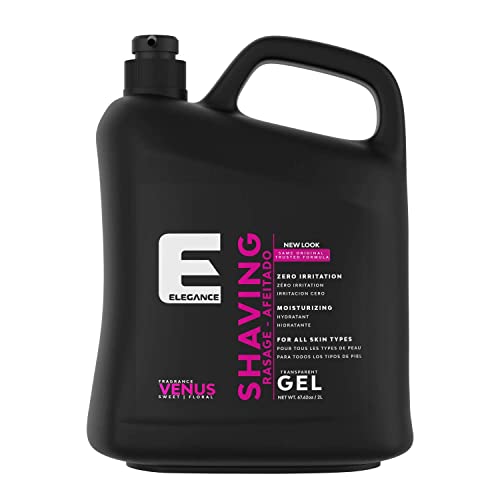 E Elegance Barber Accessories - Transparent Shaving Gel For Men Or Women, Sweet/Floral Venus Fragance - The Ultimate Shaving Solution For A Smooth, Irritation-Free Experience, 4.2 Pound