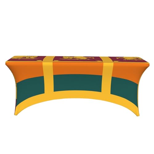 Nappe de table extensible élasthanne 1,8m lavable avec imprimé drapeau Sri Lanka - 3