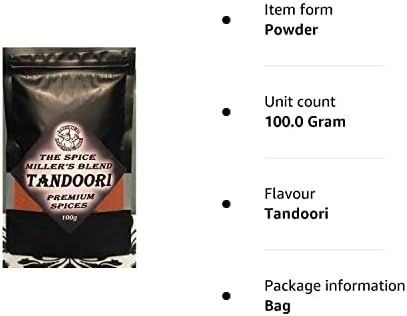 Tandoori 100g, The Spice Miller's Blend, Premium Artisan Spice Mixes Syn Free & Low Syn Seasonings