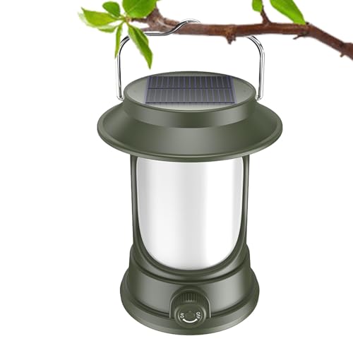 Lanterne de camping étanche rechargeable avec lampe solaire dimmable pour randonnée