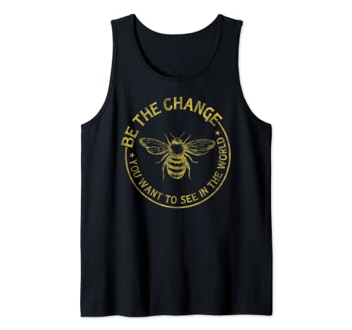 Vintage Retro Style Save The Bees Honeybee Bee The Change Camiseta sin Mangas