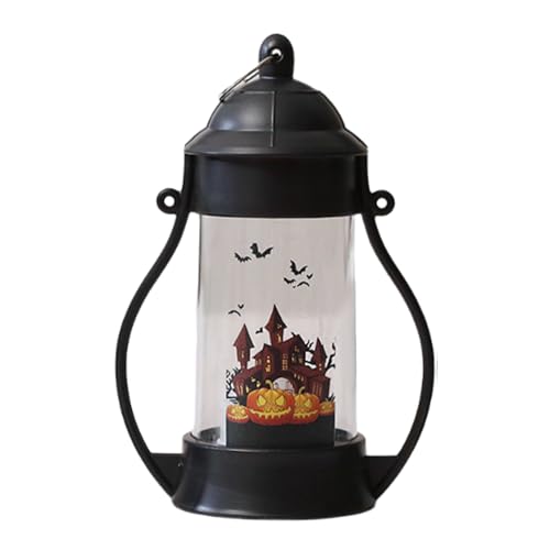 Lámpara de Halloween, linterna de calavera de calabaza con batería, centro de mesa espeluznante, accesorio de fotos para decoración del hogar, fiesta, dormitorio, porche, estantería, chimenea