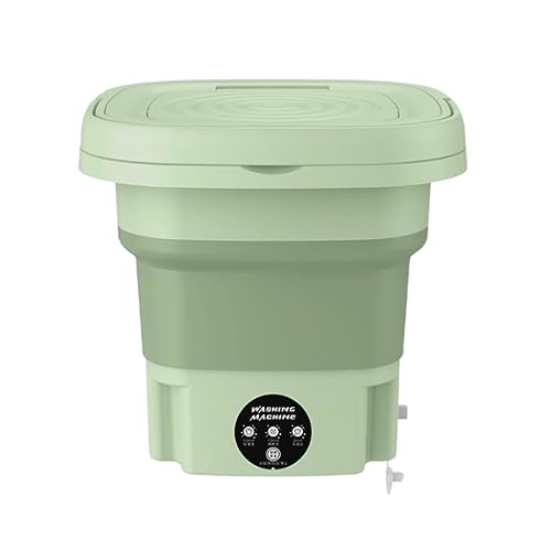 HAZARA Petite Machine à Laver Portable Pliable, Machine à Laver 8L à Haute efficacité pour dortoir d'étudiants, Machine à Laver Automatique de Grande capacité pour l'essorage-Green
