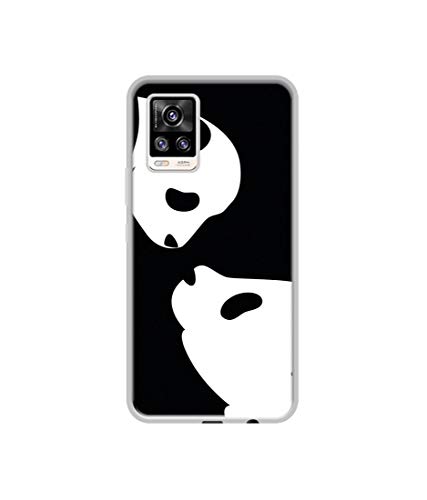 Image of Casotec Panda Drawing Design Printed Silicon Soft TPU Back Case Cover for Vivo V20