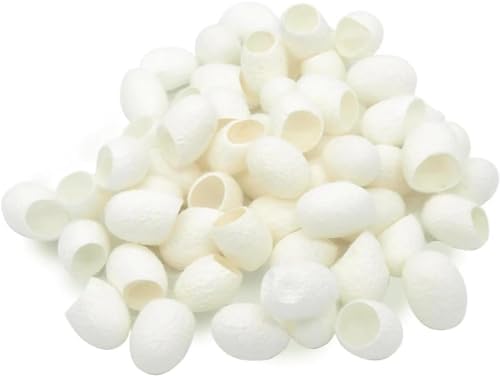 Mulberry Silk Cut Cocoons - Ideal for Spa, Facial Massage, and Beauty - Spinning and Crafts - White Bombyx Mori Cocoon (Pack of 40 Pcs) image 4