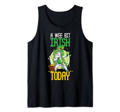 A Wee Bit Irish Today St Patricks Day Unicorn Paddysday Tank Top