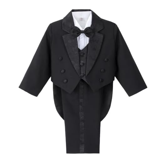 Dressy Daisy Toddler Boy Classic Fit Tuxedo Black Suit 5 Pieces Set Formal Wear Wedding Outfit Size 3T, with Vest