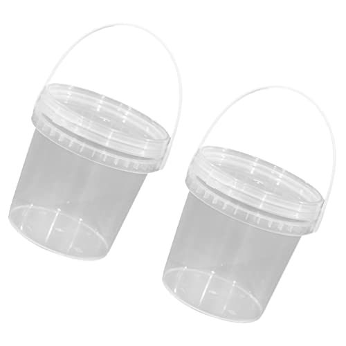 2pcs Ice Cream Bucket Ice Cream Packaging Bucket Ice Cream Packing Cup Ice Cream Storage Holder Jam Storage Bucket Storage Bucket with Handle Ice Cream Freezer Container Jam Bucket