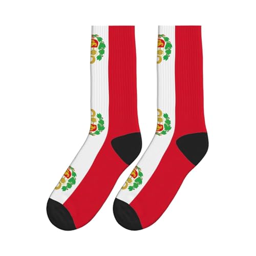 Flag Of Peru Sports Running Socks For Women Men, Breathable, Soft And Skin Friendly For Gym,Running,Sport4
