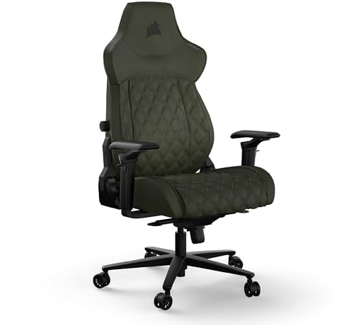 Corsair TC500 Luxe Fauteuil Gaming – Tissu Respirant de Qualité Supérieure – Sièges Larges – Accoudoirs Réglables dans Cinq Directions – Support Lombaire Réglable – Inclinaison 90-135° – Sherwood
