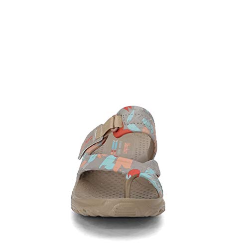 Skechers Women's Foamies Reggae - Rainforest Slide Sandal, Taupe, 11