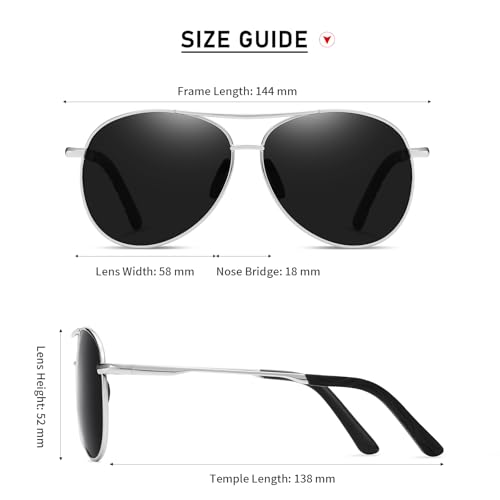 Image of Classic Aviator Sunglasses - Polarized Military Style for Men & Women, 100% UV Protection, Premium Quality