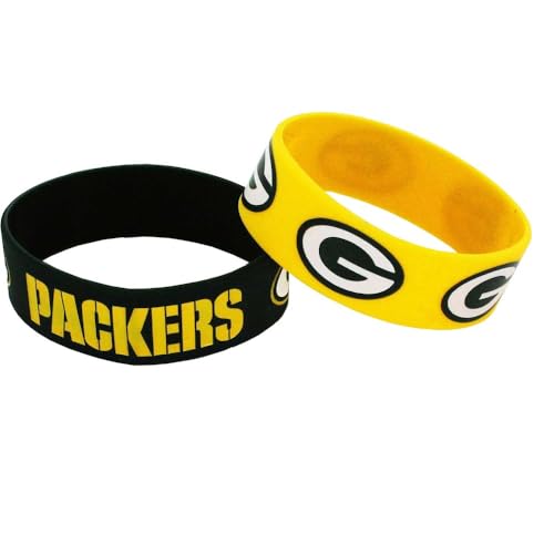 NFL Green Bay Packers Silicone Rubber Bracelet, 2-Pack