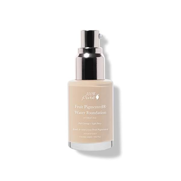 100% PURE Water Foundation Full Coverage Hydrating Makeup, Light Dewy Finish, Moisturizing Concealer for Normal to Dry…
