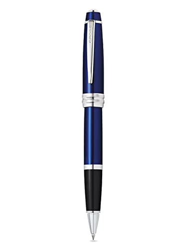 Image of Cross Bailey Blue Refillable Rollerball Pen - Medium Point, Black Ink, Presented in a Premium Gift Box
