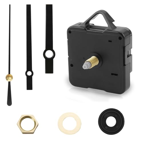 Inajoke 1 Set Clock Mechanisms Battery Powered Silent Quartz Movement Replacement Mechanism Kit Motor Repair sets HighTorque Long Shaft Hands Parts Axis Length 16mm for DIY Repairing Home Office