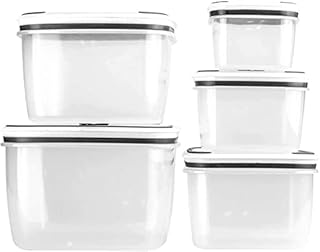 Copper Top - 10Pcs Food Storage Container  [Pack of 5], Transparent Plastic Storage Box with Vented Lid, Microwave Safe, Dishwasher Proof, Stack-able