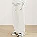 Drynmoc Corduroy Pants Men Loose Fit Baggy Fashion Wide Leg Pant Casual Elastic Waist Drawstring Baggy Sweatpant with Pockets White