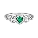 Sterling Silver May CZ Simulated Birthstone Baby Ring with Heart