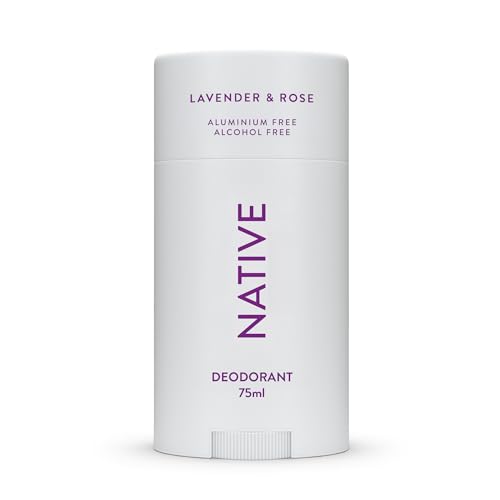 Native - Desodorante natural vegano, sin gluten, sin crueldad animal, libre de aluminio, parabenos y sulfatos, fabricado en los Estados Unidos, lavanda y rosa