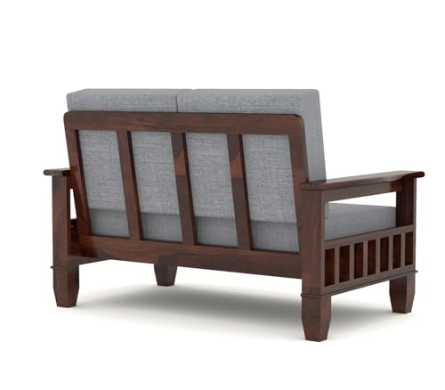 Image of NATRAJ ART & CRAFT Sheesham Wooden 4 Seater Sofa Set for Living Room | Rosewood 2+2 Seater Cushion Sofa Set with Side Newspaper Holder for Home & Office (Walnut)