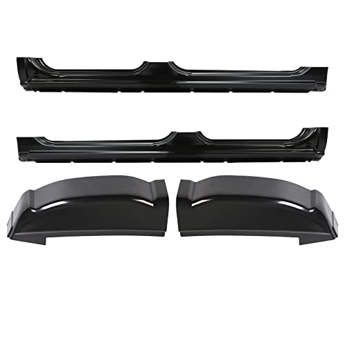 Outer Rocker Panels & Cab Corners Replacement Compatible with 1999-2007 Chevy Silverado GMC Sierra 4 Door Crew Cab Rust Repair (3 Packages)