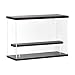 MECCANIXITY Clear Acrylic Display Case with LED Light 1 Tier Dustproof Showcase Assemble Cube Display Boxes Stand for Collectibles, Action Figures (12.6x4.92x8.86) Black