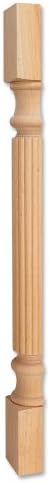 35.5 in. Reed Pattern Wood Post (Rubberwood)