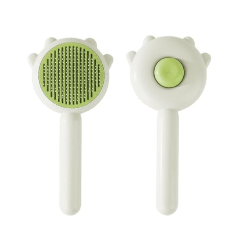 Image of Cat Brush with Release Button, Cat Brushes for Indoor Cats Shedding, Cat Brush for Long or Short Haired Cats, Cat Grooming Brush Cat Comb for Kitten Rabbit Massage Removes Loose Fur (Fresh Purple)