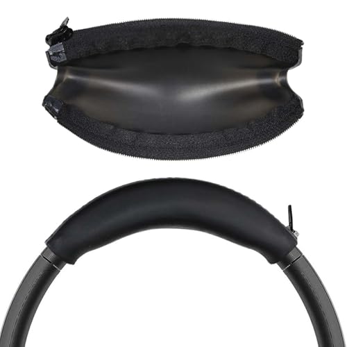 Adhiper Silicone Sweat Headband Cover for Sony WH-1000XM4, WH-CH720N, WH-XB910N, ULT WEAR, Washable Zipped Dustproof Headband Cover Protector for Soundcore Space Q45, Life Q30 & Q20 (Black)