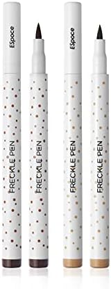 Freckle Pen 2 Colors Waterproof Long Lasting Quick Dry Small Spot Natural Like Face Freckle Makeup Pen, Dark Brown and Light Brown, Upgrade Design