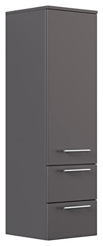 emotion Hochschrank 120 cm anthrazit seidenglanz mit Glaseinlagen emotion Hochschrank 120 cm anthrazit seidenglanz mit Glaseinlagen