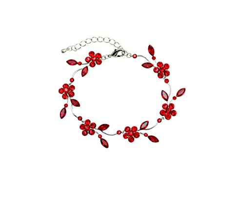 Image of Faship Gorgeous Rhinestone Crystal Floral Necklace Earrings Set