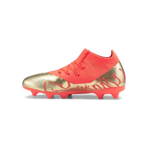 PUMA Tênis infantil unissex Future Z 3.4 Neymar Jr. Firm Artificial Ground, Coral Fiery - ouro, 11 B