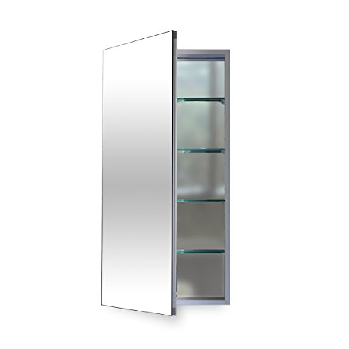 Flawless Bathroom Mc 1640 Medicine Cabinet With Blum Soft Close Door Hinges, 16 X 40, Anodized Aluminum #TOP1