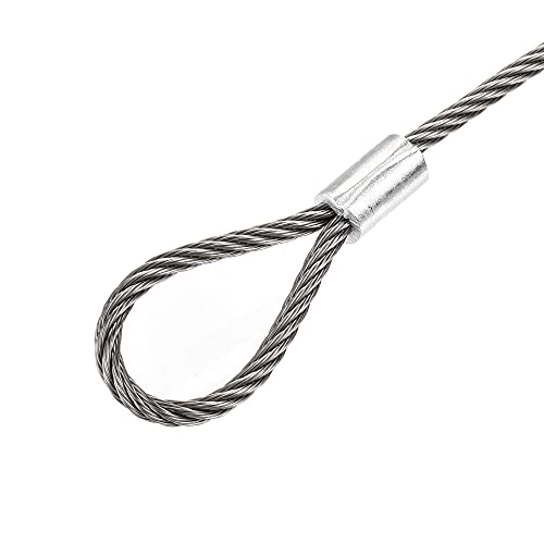 Image of uxcell Picture Hanging Wire Kit, 2pcs 1M Double Ring Hanging Wire for Home Picture Art Gallery Picture Display Kit, Load 120 Lbs