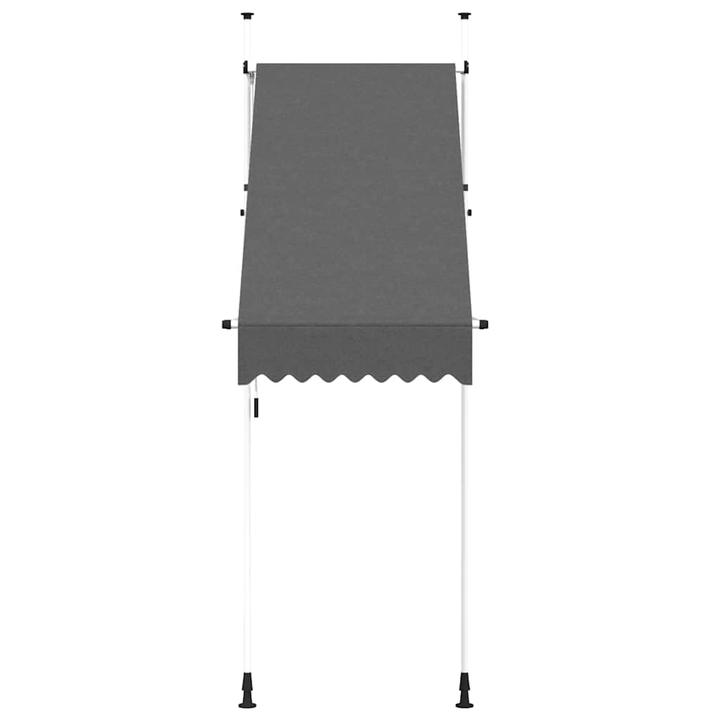 Einziehbare Markise Handbetrieben 100 cm Anthrazit, Polyester PU-Beschichtet, Stahlrahmen, Flexible Montagehöhe 200-300 cm, Für Terrasse Balkon Garten