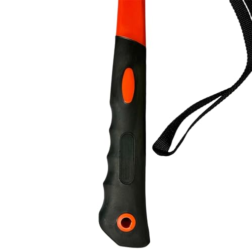 TMV24® Zelthammer mit Heringsauszieher - Campinghammer mit Handschlaufe - Praktischer Robuster Hering Camping Hammer zum Zelten & Heringe Herausziehen - Ideal für Zelt, Hartboden & Outdoor, ORANGE