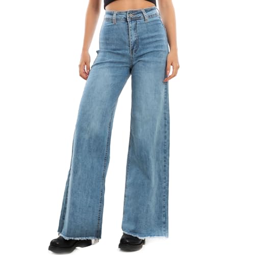 Jean large taille haute Toocool VI-6302 aux finitions premium