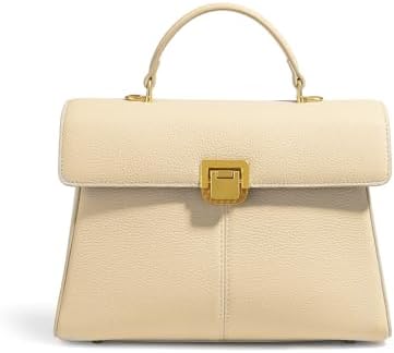 Genuine Leather Square Handbag For Women, Small Scarf Decor Satch...