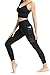 OLSOE Women High Waist Yoga Sport Leggings with Deep Pocket - L1-Black - XL