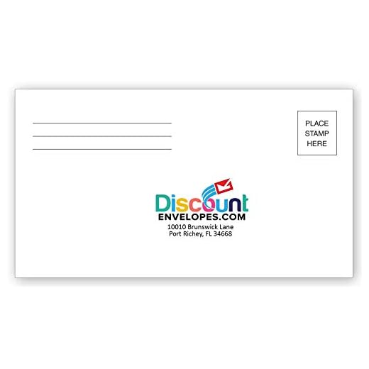 Custom Printed #6 3/4 Envelope - 24# White Wove - Gummed Flap - Remittance Envelope (Box of 500)