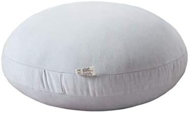 Hodeco Round Throw Pillows 18x18 Grey Down-Like Polyester Filling Super Soft Ultra Fluffy Feather-Like Round Floor Pillow Touching Decorative Circle Cushion for Couch Bed Sofa Car, 1 Piece